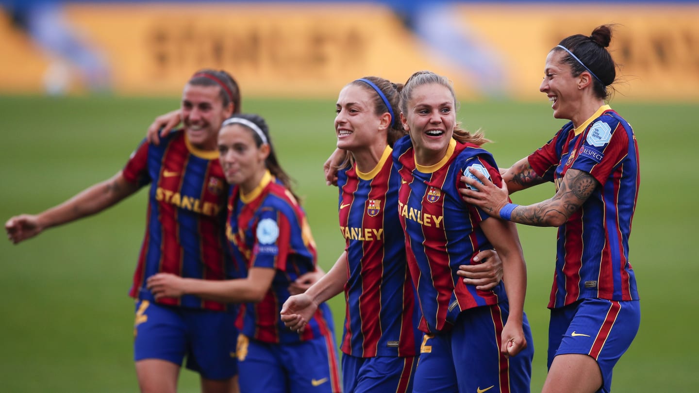 Jugadoras de Barcelona celebrando