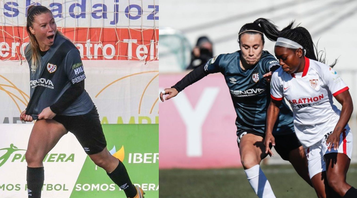 Yanara Aedo (izq) y Camila Sáez (der) jugando por el Rayo Vallecano