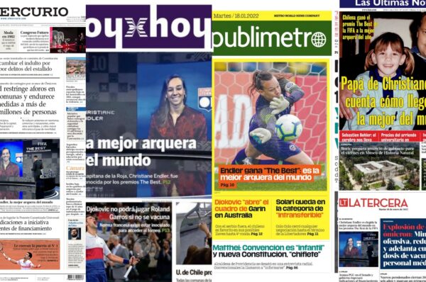 Las portadas de diarios en Chile se entregan al premio The Best de Christiane Endler